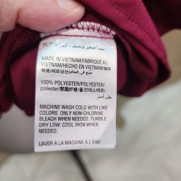 Alfani Dark Pink Ruffle Sleeve Popover Blouse Size Large Petite - Picture 7 of 10